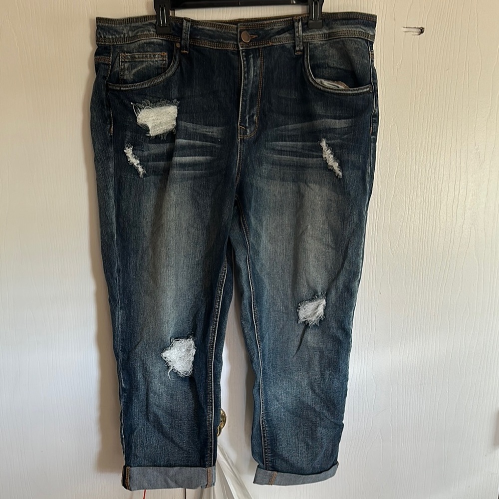 Distressed Blue Jeans